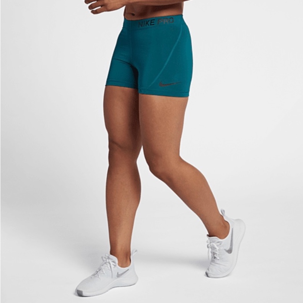 NWT Nike Pro Women's Teal Athletic Compression Shorts